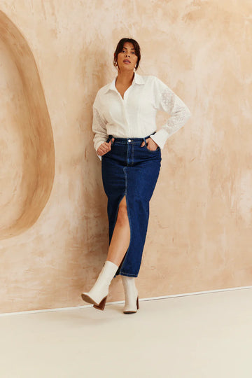 Broderie Shirt Bodysuit